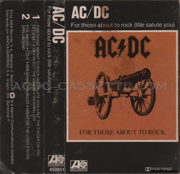 overbelastning Doktor i filosofi Rafflesia Arnoldi For Those About to Rock - Spain (450851) acdc-cassette.com